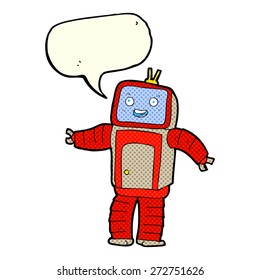 cartoon robot with speech bubble