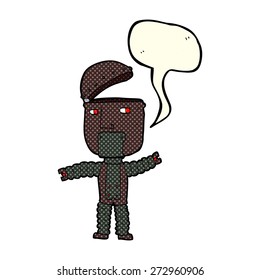 cartoon robot with speech bubble