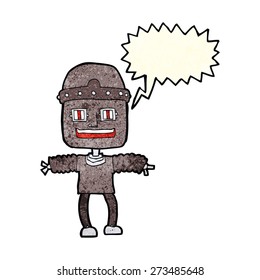 cartoon robot with speech bubble