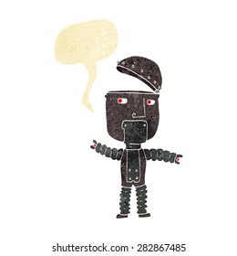 cartoon robot with speech bubble