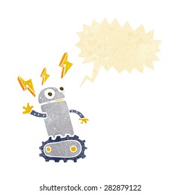 cartoon robot with speech bubble