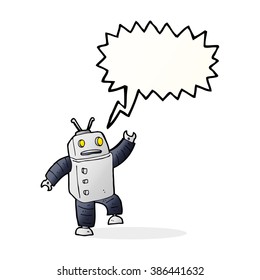 cartoon robot with speech bubble