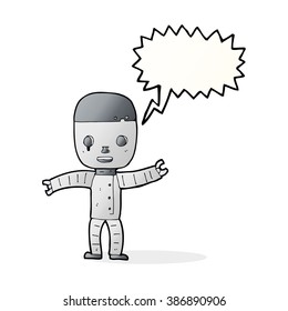 cartoon robot with speech bubble