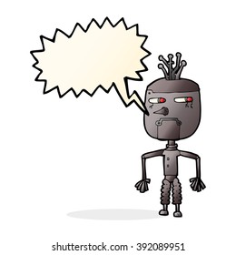 cartoon robot with speech bubble