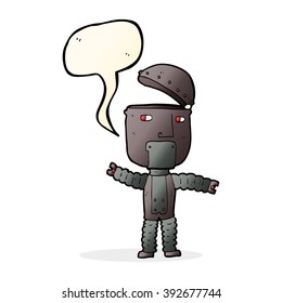cartoon robot with speech bubble