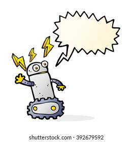 cartoon robot with speech bubble
