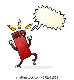 cartoon robot with speech bubble