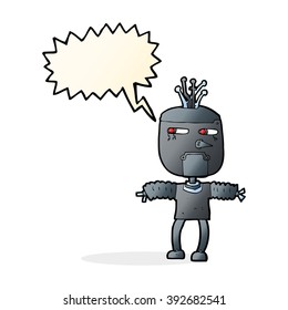 cartoon robot with speech bubble
