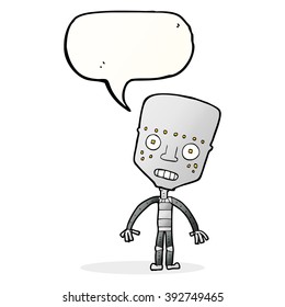 robot de dibujos animados con burbuja de habla