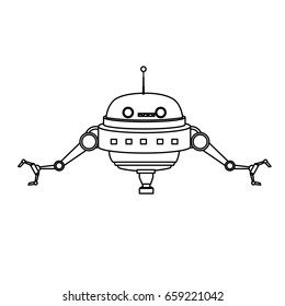 cartoon robot technology futurist innovation icon