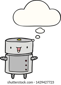 cartoon robot with thought bubble