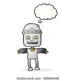 Cartoon-Roboter mit Gedankenblase