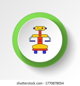 cartoon robot toy colored button icon. Signs and symbols can be used for web, logo, mobile app, UI, UX