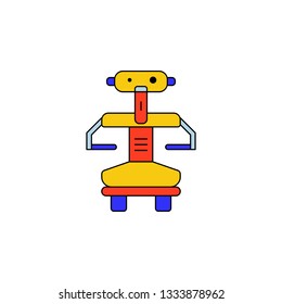 cartoon robot toy colored icon. Signs and symbols can be used for web, logo, mobile app, UI, UX