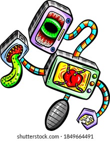 Cartoon Robot Vector Image Funny Character