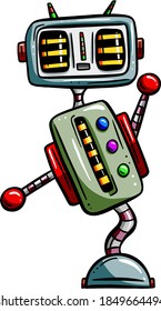 Cartoon Robot Vector Image Funny Character