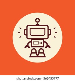 Cartoon Robot vector outline icon