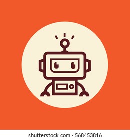 Cartoon Robot vector outline icon