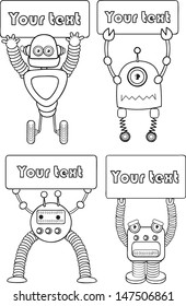Cartoon robots - vector