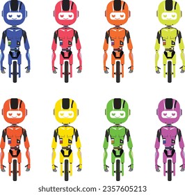 cartoon robots vector minimal cute
