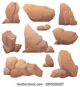 Cartoon rock collection vector illustration