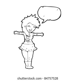 cartoon rock girl