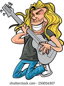 Cartoon Rock Guitar Player Playing Rock Stock Vector (Royalty Free ...