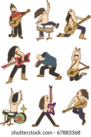 cartoon Rock music band icon