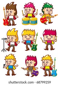 cartoon rock music band icon