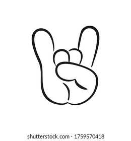 Cartoon Rock Roll Hand Gesture Vector Stock Vector (Royalty Free ...