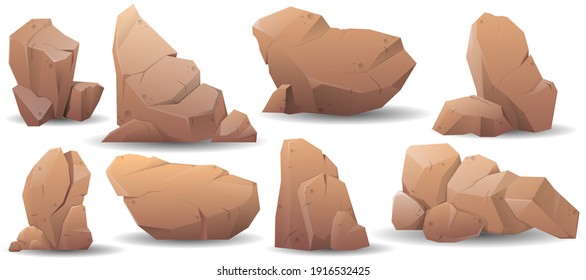 Cartoon rock set. Vector illustration