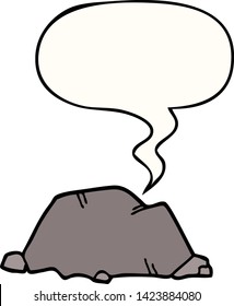 rock de dibujos animados con burbuja de discursos