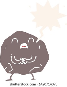 rock de dibujos animados con burbuja de discursos en estilo retro