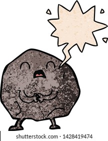 Cartoon-Rock mit Sprachblase im Retro-Stil
