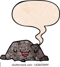 Cartoon-Rock mit Sprachblase im Retro-Stil