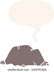 rock de dibujos animados con burbuja de discursos en estilo retro