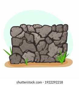 Piedra de caricatura. Conjunto de diferentes rocas. Vector de material.