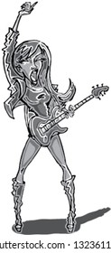 Cartoon Rocker Chick