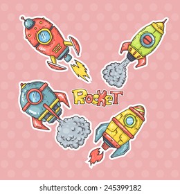 cartoon rocket