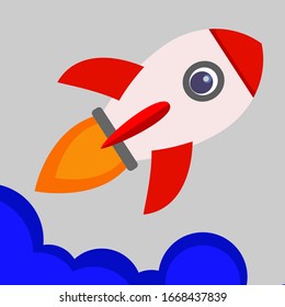 Cartoon rocket design, concept for Project start up