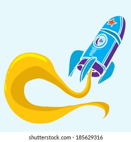 cartoon rocket doodle drawing