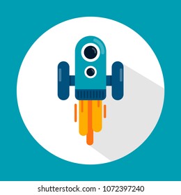 cartoon rocket Illustration vector icon