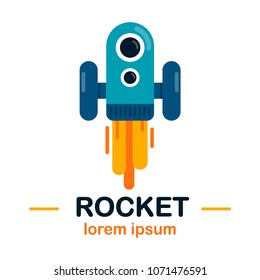 cartoon rocket Illustration vector logo