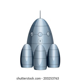 Cartoon rocket isolated