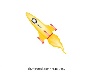cartoon rocket isolated on white background,vector.