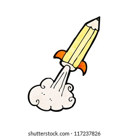 lápiz de cohetes de dibujos animados