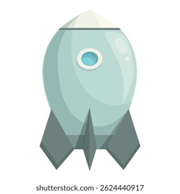 Cartoon rocket ship flying upwards, perfect for themes such as space travel, science fiction, and exploration