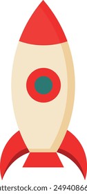  Cartoon Rocket Ship Launching into Space
