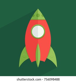 
Cartoon rocket ship seamless pattern background. Vector illustration