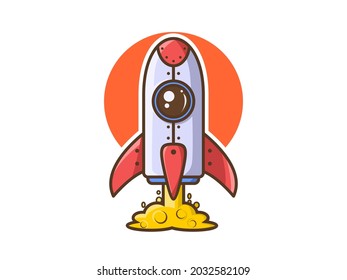 Cartoon Rocket Ship Vector Illustration